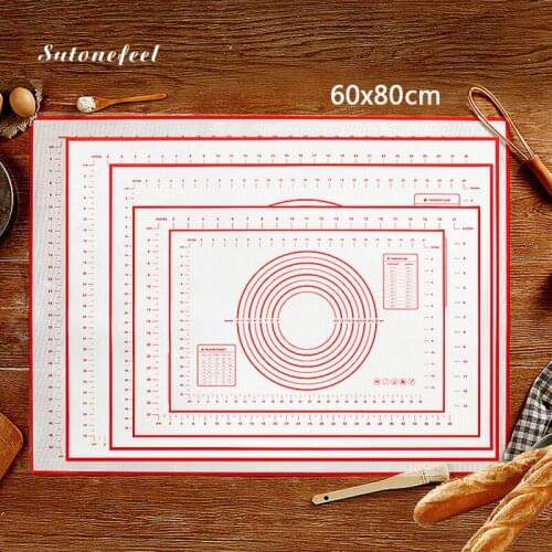 60/80cm Silicone Kneading Dough Mat Pastry Board Macaron Baking Pad Large Size Non Stick Baking Sheet Kitchen Baking Tool