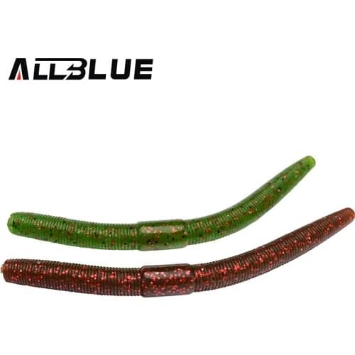 ALLBLUE 6pcs/lot Smell Plastic Worm Soft Bait 115mm /6.5g Soft Lure Artificial Lure Earthworm Bass Fishing Lures Wacky Rig