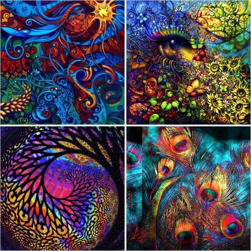 DIY Diamond Painting Animals Full Square Round Drill Colored Feather Peacock Embroidery Cross Stitch Needlework Home Decor Gift
