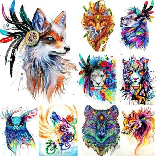 5D DIY Diamond Painting Animal Lion Fox Cross stitch Full Drill Diamond Embroidery Mosaic Art Picture of Rhinestones Home Decor