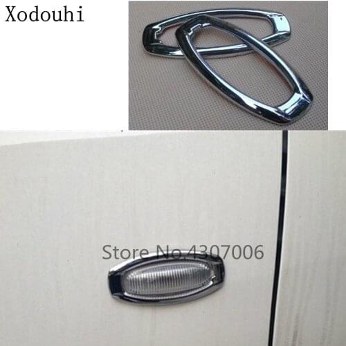 Car Side Head Side Light Lamp Frame Stick ABS Chrome Cover Trim Panel Hoods 2pcs For Toyota Vios/Yaris Sedan 2014 2015 2016