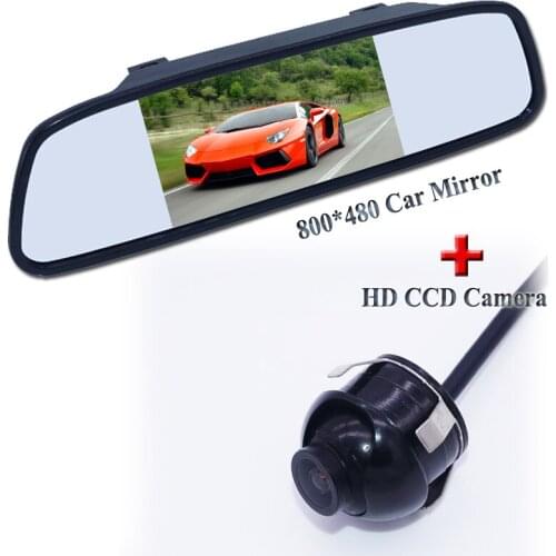 5" car display mirror with the higest night vision car rear view camera 360 lens angle free shipping product