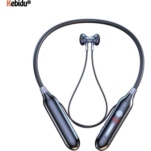100 Hours Bluetooth 5.0 Wireless Earphones Magnetic Stereo Sports Headset Waterproof Wireless Earphones with Mic for Smartphone