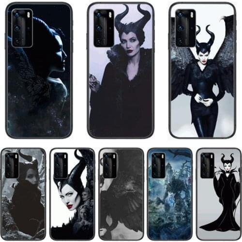 Disney Maleficent Angelina Jolie Phone Case For Huawei P 40 30 20 10 9 8 Lite E Pro Plus Black Etui Coque Painting Hoesjes com