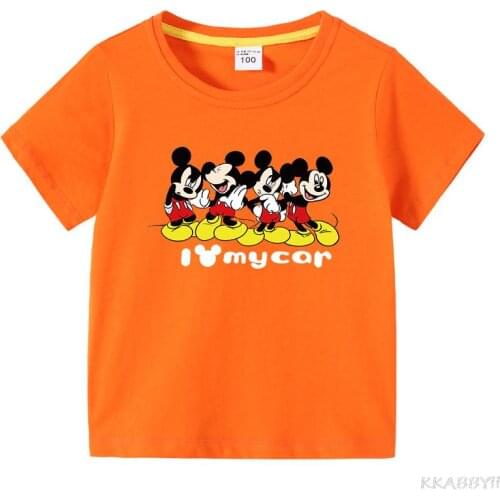 Disney Mickey T-shirt Kids Summer Boys Tees Children Cartoon T Shirt Toddler Girls Short Sleeves Tshirt Casual Tops