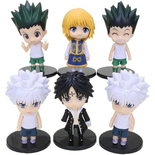 10cm Anime Hunter x Hunter Figures Gon Freecss Killua Zoldyck Kurapika Kulolo lushilufelu Q Version Action Figure Model Toys