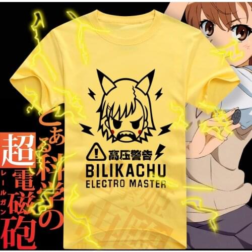 Toaru Kagaku no Railgun T-shirt Anime Misaka Mikoto Cosplay T Shirt Cotton Tees
