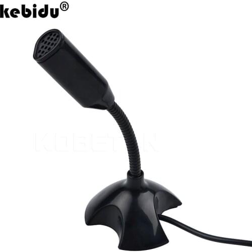 Kebidu 2019 New Portable Studio Speech Mini USB Microphone Chatting Singing for KTV Karaoke Mic With Holder For PC Laptop