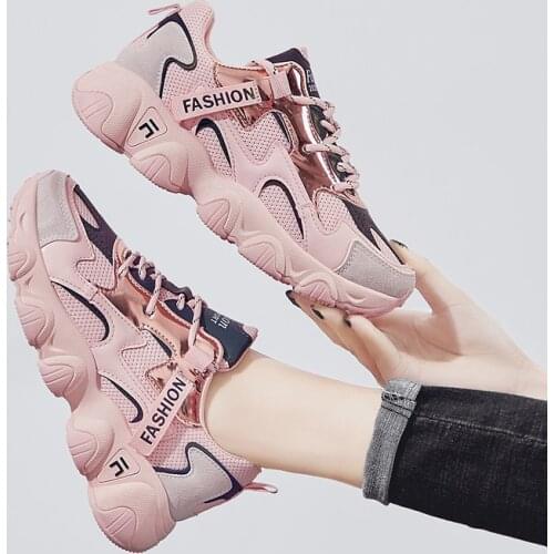 Women Fashion Sneakers Designers Chunky Vulcanized Shoes Pink Casual Old Dad Shoes Woman Tennis Female Brand Platform Sneaker