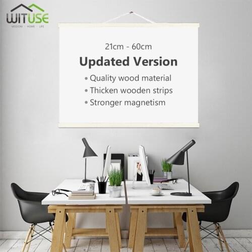 Magnetic Wooden Photo Frames DIY Customized Poster Scroll Print Canvas Hanger Wall Frame Poster Canvas Frame Cadre Photo Murale