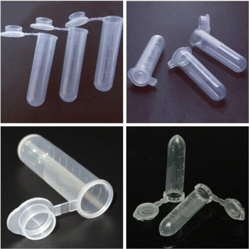 Brand New 2/5/10ML Plastic Centrifuge Tube With Lid Round Bottom ,Scale Tube Press Covers Seed Bottle Lab Supplies