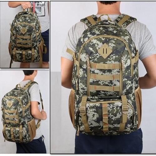 New 50L Molle Camo Tactical Backpack Military Army Mochila Waterproof Hiking Hunting Backpack Tourist Rucksack Outdoor Sport Bag