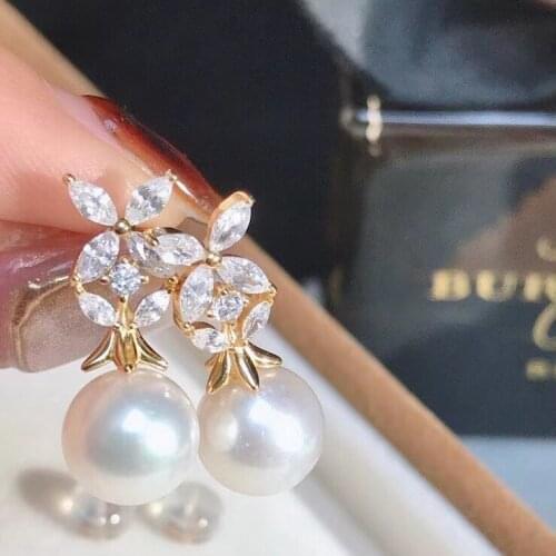 New Arrival S925 Sterling Silver Earrings Findings Settings Base Mountings Parts Mounts for Pearls Agate Crystal Stones Jade