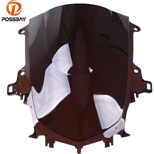 POSSBAY Bike/Motorcycle Windshield Windscherm Scooter Windscreen Double Bubble Wind Deflector MTB For Yamaha YZF R1 R1000 2015