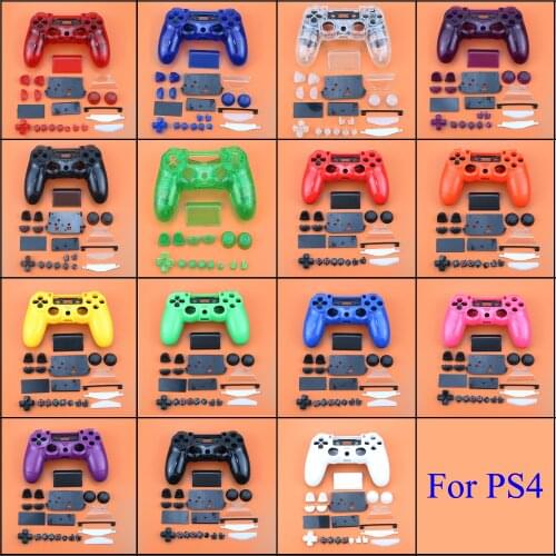 YuXi Clear Full Housing Controller Shell Case Cover Mod Kit buttons For Dualshock 4 PS4 Old version JDM-001 JDM-011 Replacement