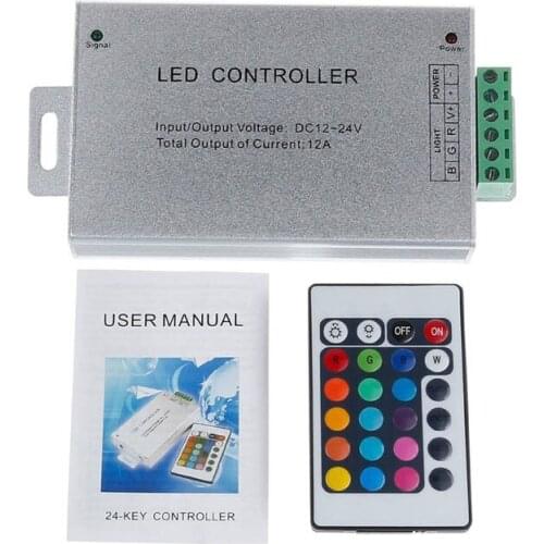 12V-24V RGB LED Controller 24 Keys remote IR control for RGB LED strip Light LAMP