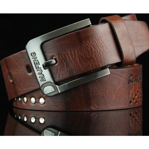 New leather luxury strap male belts for men new fashion casual classic vintage pin buckle mens waist belt High Quality riem