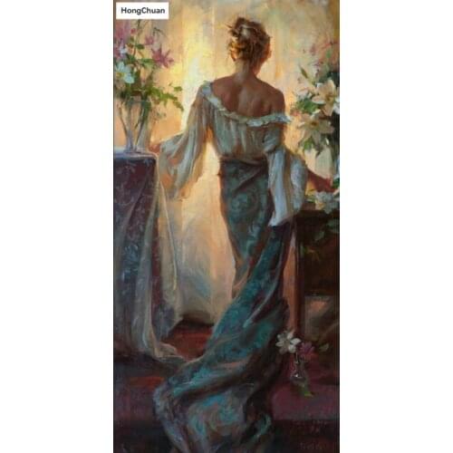 Retro beauty figure 5D DIY square/round diamond painting cross stitch needlework mosaic diamond thorn show home decoration gift