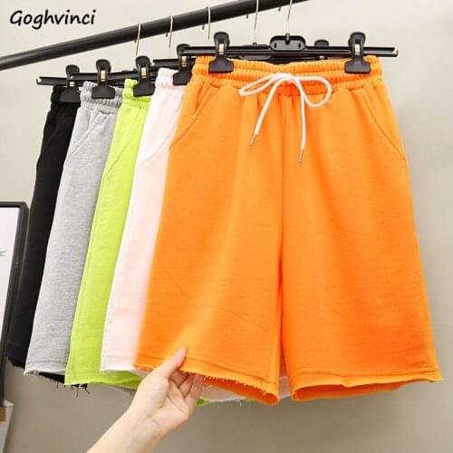 Shorts Women 5 Colors Summer Hot Loose Leisure Solid High Waist Harajuku Simple Streetwear New Trendy Soft All-match Students