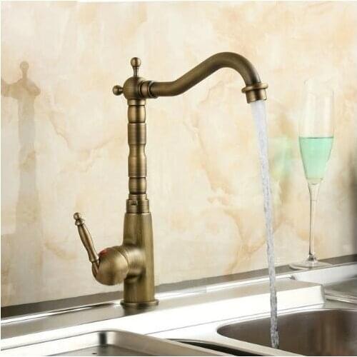 Kitchen Faucets 360 Swivel Antique Brass Porcelain Mixer Tap Bathroom Basin Mixer Tap Antique Faucet