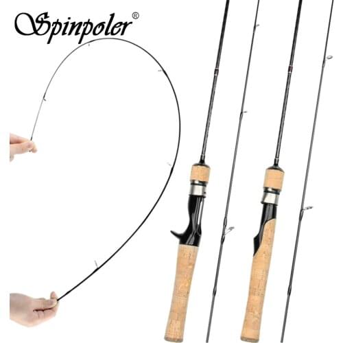 Spinpoler Solid Tip 1.5m 1.68m Baitcasting Fishing Rod Super Light UL Fishing Rod Spinning Lure weight 0.5-8g Trout bass pole