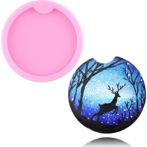 Super Glossy Geode Car Coaster Silicone Mold Keychain Making Molds DIY Handmade Charms Necklace Jewelry Epoxy Resin Mould