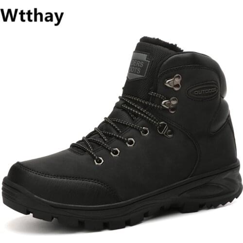 Tactical Military Snow Boots Men US Army Hunting Trekking Camping Mountaineering Winter Work Shoes Leather Ankle Boots Wtthay