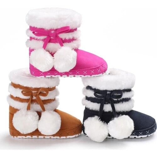 0-18M Cute Snow Cotton Warm Boots Infant Soft Soled Newborn Winter Baby Shoes for Girl Anti-slip Christmas Booties