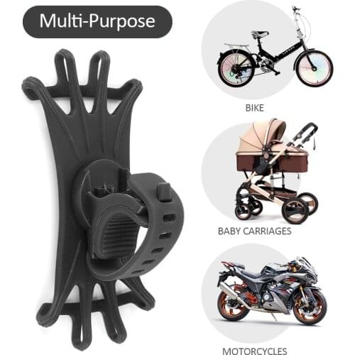 Universal Shockproof Elastic Silicone Mount Phone Holder Stand Riding Cycling Bicycle MTB Bike Phone DVR GPS Support Bracket "