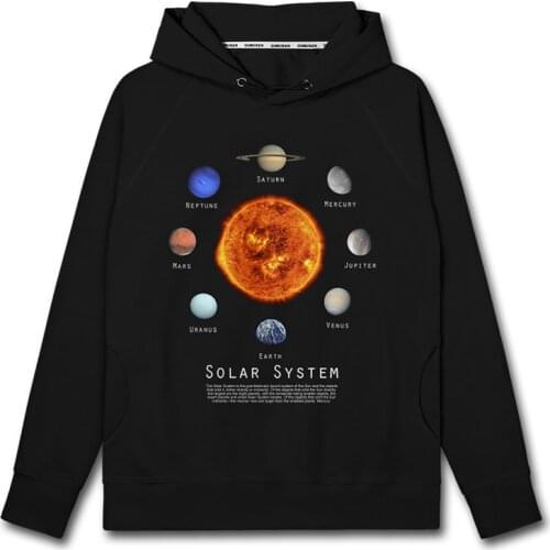 Eight planets in the solar system cosmic Galaxy Orion Arm planetary system mens hoodies mens pullovers top autumn clothes
