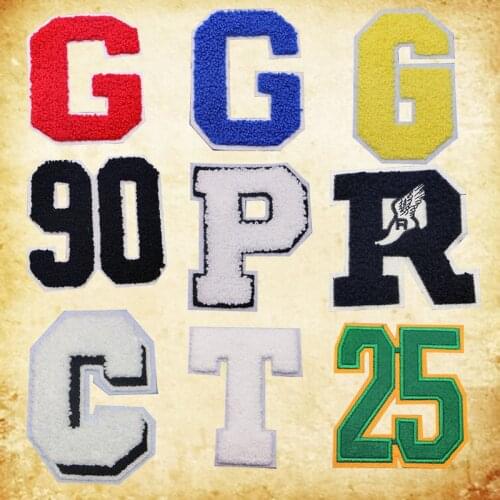 1pcs 3D towel number English alphabet patch clothing embroidery Decal children women clothing name accessories Badge