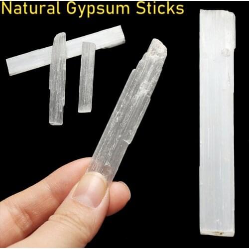 1 PC Irregular Shape Natural Gypsum Sticks DIY Jewelry Making White Selenite Wand Healing Stone Crystal Quartz Mineral Specimen