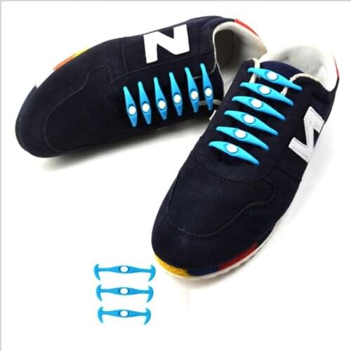 12pcs/Pack Shoes Accessories Elastic Silicone Shoelaces Creative Lazy Silicone Laces No Tie Rubber for Casual Sneaker