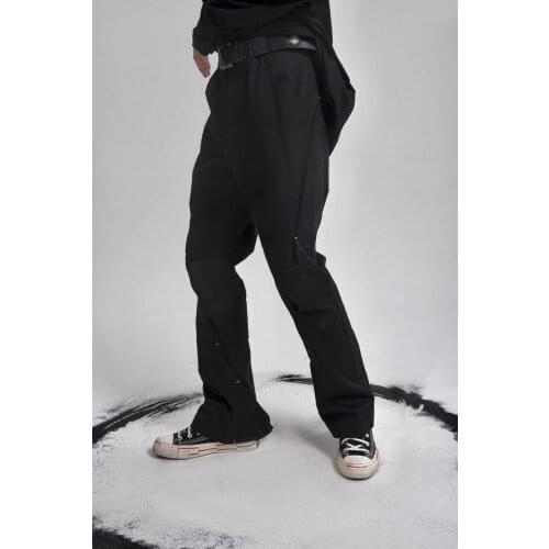 2021 Men Women Hair Stylist fashion Original niche deconstruction of micro trumpet casual Pants plus size costumes 27-46