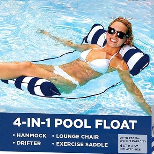 2021 Inflatable Water Hammock Folding Swimming Pool Floating Lounge Bed Chair Air Sofa for Summer Outdoor Water Sports