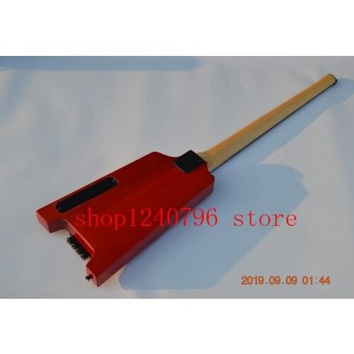 4 string red color headless electric bass guitar scale length 864mm