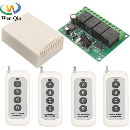 433Mhz Universal Wireless Remote Control 500m Switch DC 6V12V24V30V 4CH Relay With Receiver Module Transmitter for Motor Garage