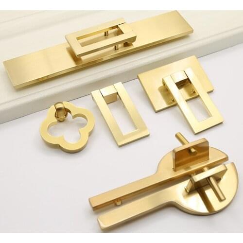 64 96 128mm new chinese retro style creative brushed brass drawer tv cabinet cupboard kitchen cabinet wine cabinet knob handle
