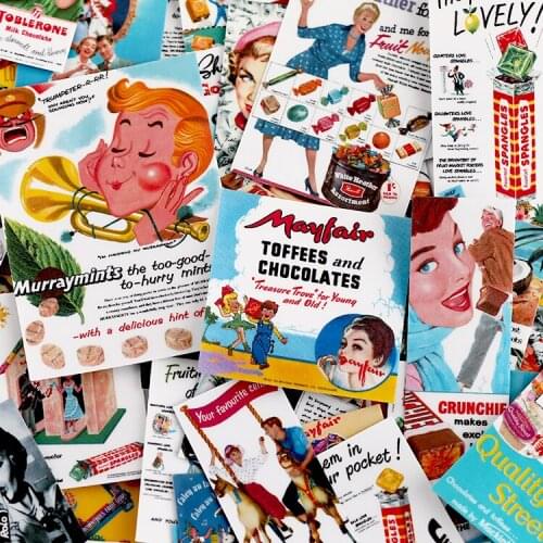67PCS Retro candy poster Paper Stickers Crafts And Scrapbooking stickers book Decorative sticker DIY Stationery