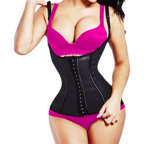 9 Steel Bone Belt Slimming Vest 100% Latex Waist Trainer Weight Loss Body Shaper Corset Sports Shirt Shapewear XS