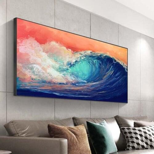 Abstract Art Painting Modern Landscape Wall Posters And Prints Abstract Surf Art Pictures for Living Room Cuadros Decoration