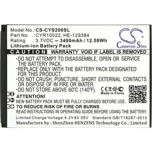 Cameron Sino 3400mAh battery for CYRUS CS20 CYR10022 HE-129384 Mobile, SmartPhone Battery