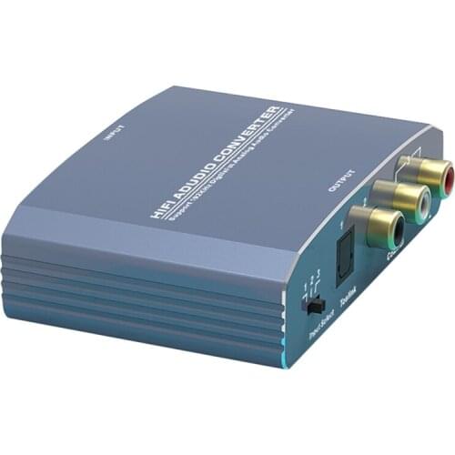 Audio Digital Analog Converte Optical Digital Decoder Amplifier R/L Channel 1080P 192KHz HD Audio for TV(EU Plug)