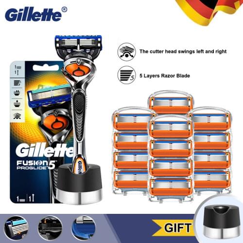 Safety Razor Gillette Fusion 5 Proglide Shaver For Men Shaving Machine Cassettes Razor Blades Case For Beard Shavette With Stand