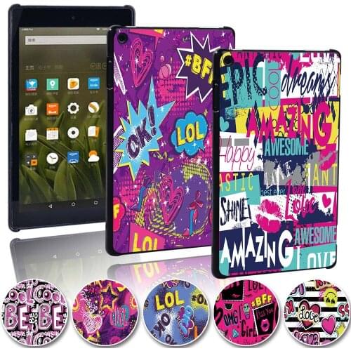 Case For Amazon Fire 7 (5/7/9th Gen)/Fire HD 8 (6/7/8th Gen)/Fire HD 10 (5/7/9th Gen) Plastic Art Tablet Hard Shell Cover Case