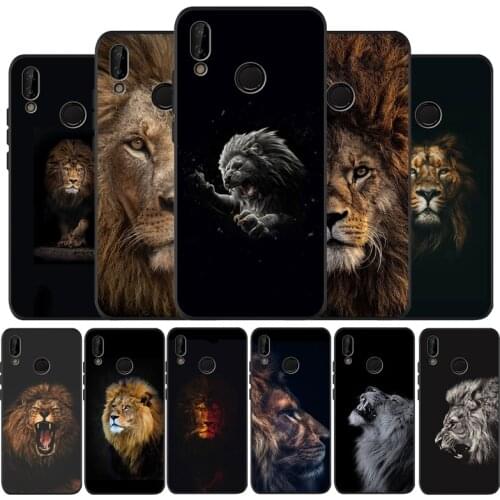 Lion black Phone Case for huawei P40 P30 P20 P10 Pro P9 Lite nova 4E 6SE Psmart 2 2019 Y6 9 Prime cover