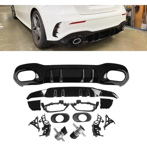 For Mercedes Benz W177 AMG Hatchback A180 A200 A250 A35 2020+ Rear Bumper Lip Diffuser Muffler Exhaust Tips Splitter Body Kit