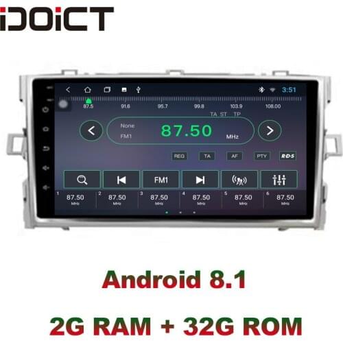 IDOICT Android 8.1 IPS Screen 2G+32G 8 CORE Car DVD Player GPS Navigation Multimedia For Toyota Verso EZ Radio car stereo