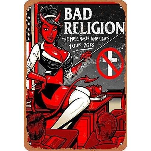 Killy Bad Religion Iron Painting Creativity Tin Sign Notice Personality Retro Wall Poster Hotel Bar Room Garage Club Gift