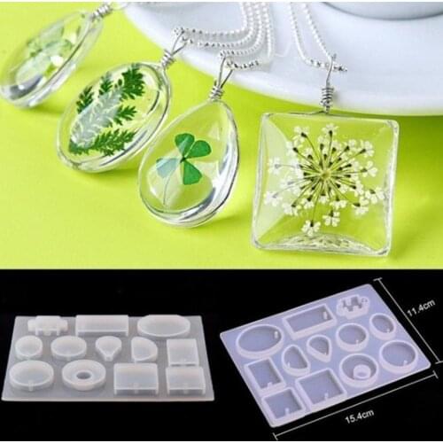 Water drop round oval jigsaw perforated crystal pendant pendant jewelry silicone mold fragrance piece silicone mold
